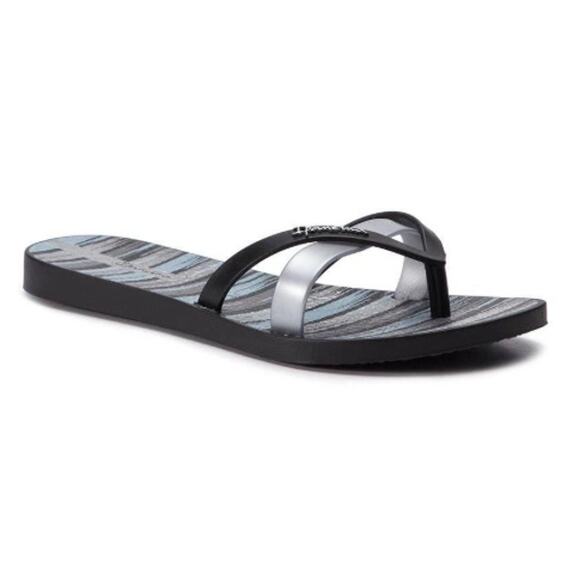 New Ipanema Women's Black/Gray Kirei Silk IV Flip-Flop Sandal Size 10 - Picture 3 of 9